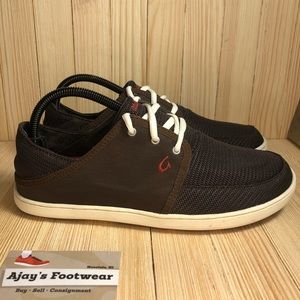 Olukai Ohea Men's Lace Up Mesh Brown Casual Shoes